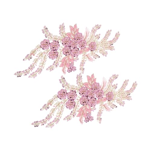 MUELODSIC 2 Stück Spitzenbesatz Mit Floraler Stickerei Stickrückpaillettenspitzenspitzen -applikationen Bestickte Spitzenapplikation Stickerei-pailletten-spitzenapplikation Rosa Polyester MUELODSIC 2 Stück Spitzenbesatz Mit Floraler Stickerei Stickrückpaillettenspitzenspitzen -applikationen Bestickte Spitzenapplikation Stickerei-pailletten-spitzenapplikation Rosa Polyester von MUELODSIC