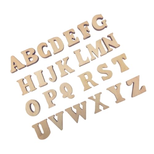 MUELODSIC 300 Stück Handgefertigtes Wandbuchstaben Kleine Holzbuchstaben Zum Basteln Buchstabenfliesen Zum Basteln Bastelbuchstaben Aus Holz Buchstabe a Brief Beige Hölzern von MUELODSIC