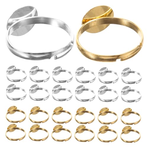 MUELODSIC 40st Flacher Ringsockel Ringe Für Frauen Kit Zur Schmuckherstellung Ringbasis Für Die Schmuckherstellung Goldene Biegeringe Werkzeuge Zur Herstellung Von Ringen Ring Leer Ringmaß von MUELODSIC