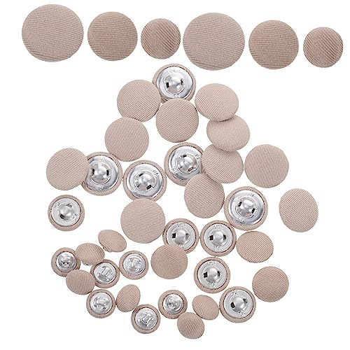 MUELODSIC 60St Stoffknopf Kleid Clips zurück Cinch sortierte Knöpfe Nähnadeln schwarze Knöpfe Stoffetiketten kleidung DIY knöpfe verzierungen Kleidungsstück runde Knöpfe Polyester Khaki von MUELODSIC