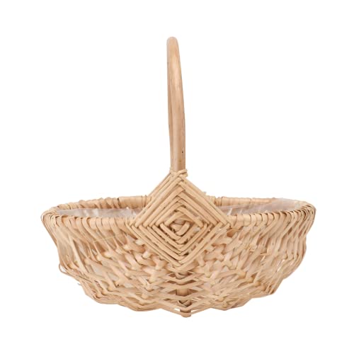 MUELODSIC tragbarer Blumenkorb Korbherstellungsset Grün Deckel kleiner Korb mit Henkel wedding decoration hohzeitdeko Rattan-Blumenkorb Korbgeflecht Blumenbehälter Rattankorb Khaki von MUELODSIC