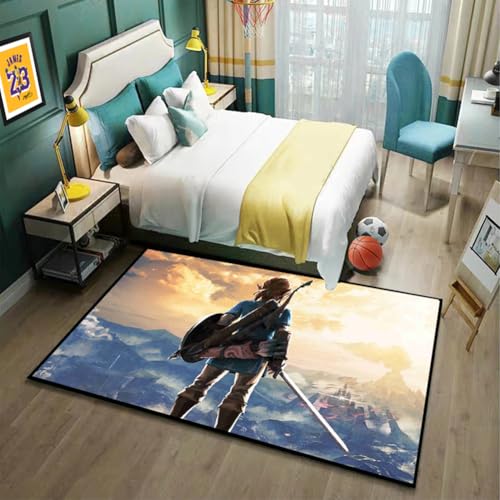 MUICIN Teppiche, 3D-gedruckte Zelda Schlafzimmer Fußmatten, gemütliche Schlafzimmer Teppiche, Wohnzimmer, Kinderzimmer Dekor.,100 * 160cm von MUICIN