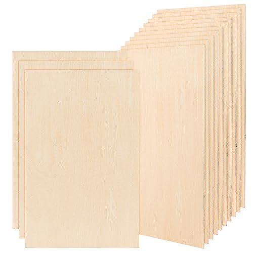 MUKCHAP 15 Stück 300 x 200 x 1,5 mm Sperrholzplatten, unlackierte Lindenholzplatten, Holzplatten für DIY Handwerk Architektur Modell von MUKCHAP