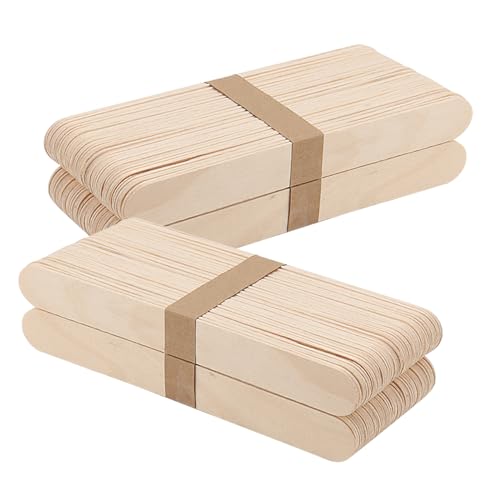 MUKCHAP 1800 Stück Holzspachtel zum Basteln 200 x 25 x 1,6 mm, Jumbo Popsicle Sticks, Eisstiele Holz, Eisstäbchen für DIY, Handwerk, Pflanzenetiketten von MUKCHAP