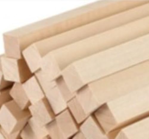 MUKCHAP 60 Stück 1/2 x 12 Zoll quadratische Holzdübel, unlackierte Holzdübelstangen, quadratische Holzstäbe für DIY-Projekte, Handwerk, Dekoration von MUKCHAP