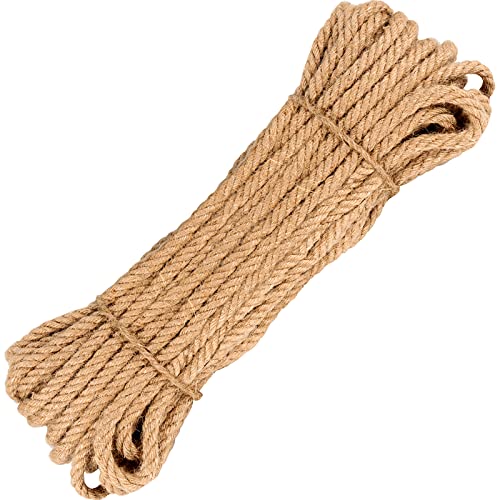 MUKCHAP Juteseil 8mm x 50 m, Natürliches Gedrehtes Hanfseil, Jute Schnur, Juteschnur für Handwerk, Gartenarbeit, Bündelung, DIY Kratzer von MUKCHAP