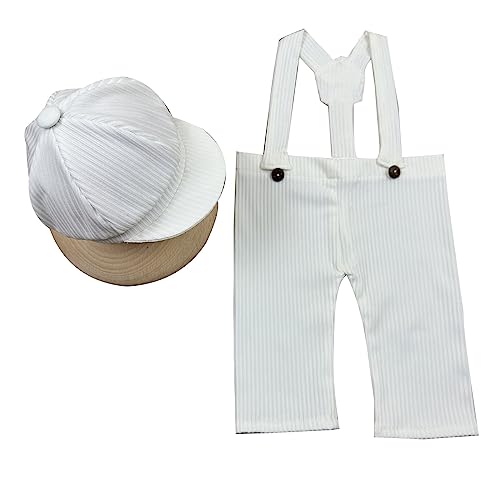 MULAIDI Baby Foto Requisiten Mädchen Jungen Kostüm Set Streifen Hose Overall Fotografie Requisiten Für 0–1 Monate Alte Baby Säuglingsfotografie Zubehör Baby Fotostudio Requisiten Foto von MULAIDI