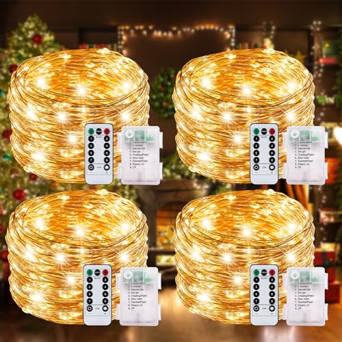 MULEVIP LED Lichterkette mit Batterie,10M 100LED Lichterkette Batterie,Batterie Lichterkette,Lichterkette Außen Batterie,8 Modi IP67 Wasserdicht,Lichterkette Batterie Timer für Halloween,Weihnachten von MULEVIP