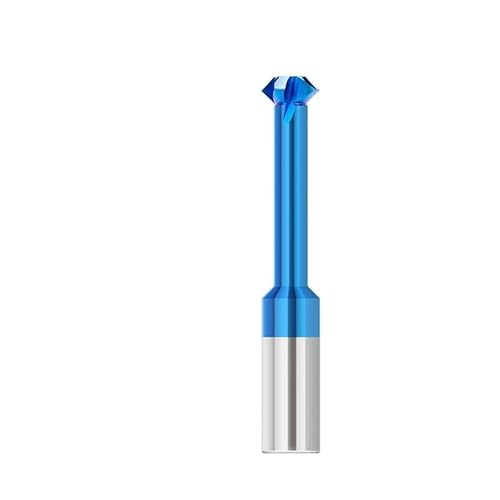 1 Stück Schaftfräser 90 Grad vorne hinten Entgrater Doppelter Winkel-Anfasschneider Nano Blaue Innenfase for Metallloch-CNC-Werkzeug(D12x42xD7.8xD12x75) von MULONGOR