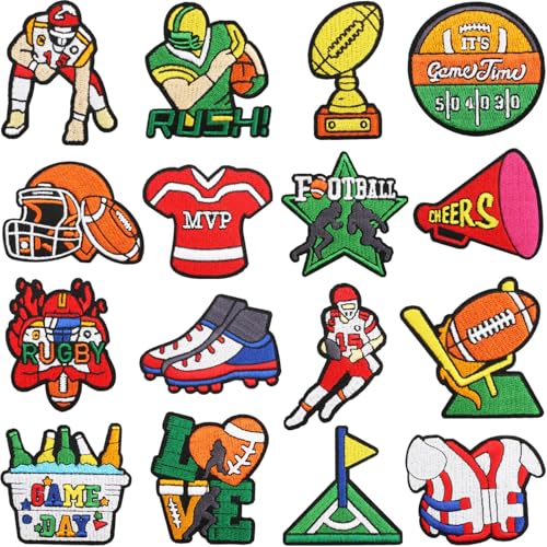 Aufnäher zum Aufbügeln, Motiv: Fußballsport, bestickte Applikationen, Pokal, MVP, Trikot, Helm, Stollen, Baseball, Basketball, Fußball, für Sportliebhaber, Kleidung, Hut, Rucksack, Tasche, Dekor (Stil Aufnäher zum Aufbügeln, Motiv: Fußballsport, bestickte Applikationen, Pokal, MVP, Trikot, Helm, Stollen, Baseball, Basketball, Fußball, für Sportliebhaber, Kleidung, Hut, Rucksack, Tasche, Dekor (Stil von MUMAYA