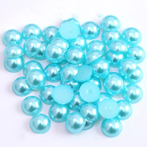 2 3 4 5 6 8 10 12 14 MM Imitationsperle Runde halbe Perle Massenperlen für die Schmuckherstellung Frauen Nail Art DIY Zubehör-Himmelblau, 3 mm x 400 Stück von MUNACRAFT