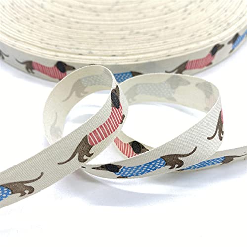 5 Yards 15 mm Baumwollband bedruckte Baumwollbänder für Hochzeit Weihnachtsdekoration DIY Nähen Stoff-17 von MUNACRAFT