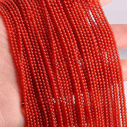 MUNACRAFT Natursteinperlen, Rosenquarz, Amethyst, Achat, Perlen für Schmuckherstellung, Perlenarbeiten, DIY-Armband, 2 mm, 3 mm, roter Achat, 2 mm von MUNACRAFT