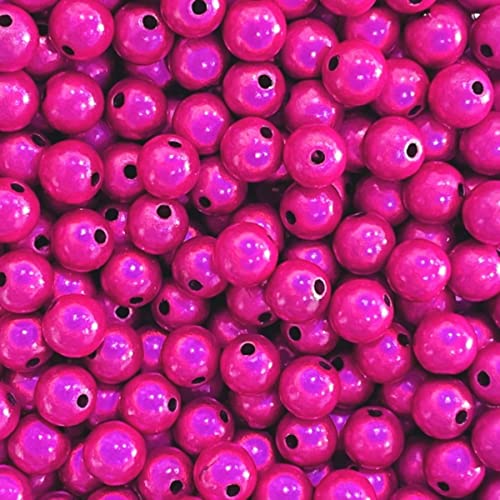 Reflektierende Perlen, 3D-Perlen, 4–30 mm, Stickerei, Acrylperlen für Schmuckherstellung, hübsch unter hell-heißem Pink, 10 mm, 100 Stück von MUNACRAFT