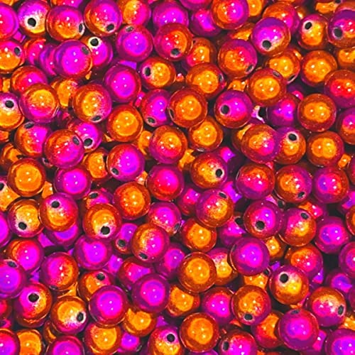 Reflektierende Perlen, 3D-Perlen, 4–30 mm, Stickerei, Acrylperlen für Schmuckherstellung, hübsch unter hell-orangefarbenen Rosen, 8 mm, 200 Stück von MUNACRAFT