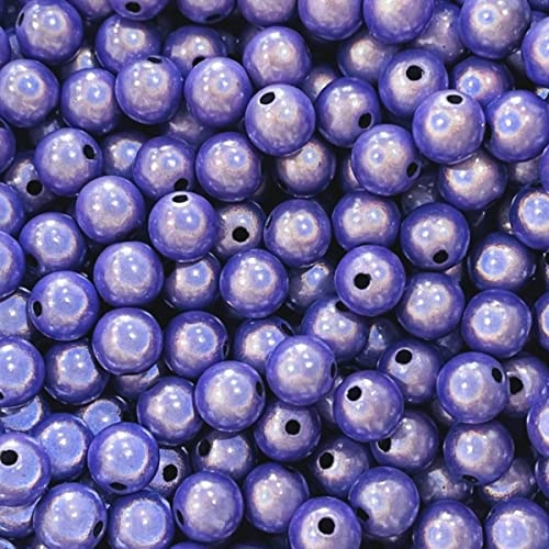 Reflektierende Perlen, 3D-Perlen, 4–30 mm, Stickerei, Acrylperlen für Schmuckherstellung, hübsch unter hellem Lila, 10 mm, 100 Stück von MUNACRAFT