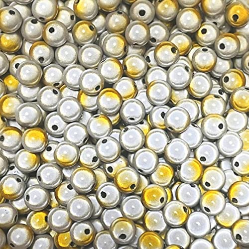 Reflektierende Perlen, 3D-Perlen, 4–30 mm, Stickerei, Acrylperlen für Schmuckherstellung, hübsch unter hellweiß-gelb, 10 mm, 100 Stück von MUNACRAFT