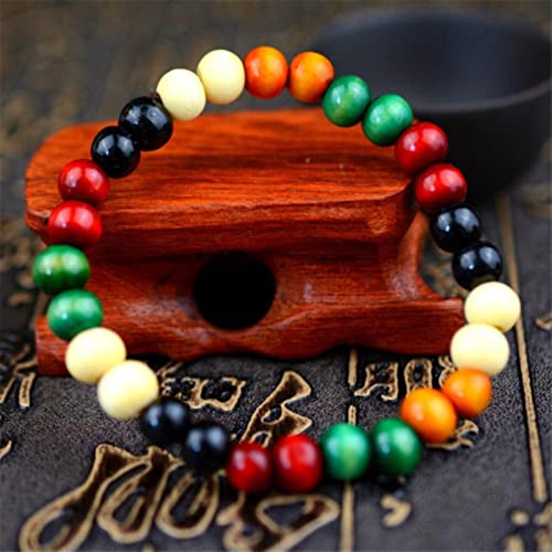 MUNANI Mala-Perlen, Rosenkranzperlen, 1 Stück Buddhismus Buddha Wort Holzperlen Chakra Rosenkranz Armband Mann Frau Schmuck-rot (Color : Black Gun Plated) von MUNANI