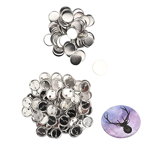 100 Set Pin-Back-Button-Teile, robustes Metall-Kunststoff-rostfreies Glättungsknopf-Herstellungszubehör für Abzeichen (44MM) von MUNEFE