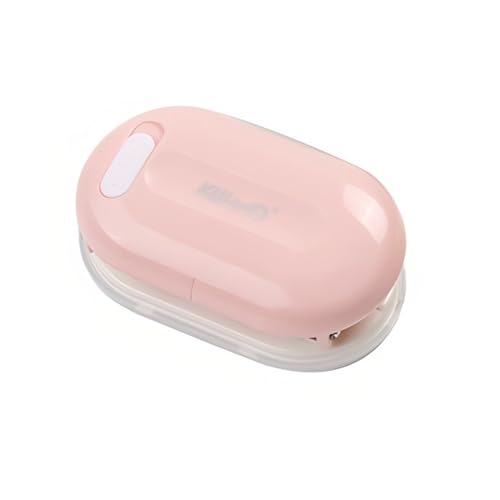 3 Hole Paper Punch Handheld, Mini Lose Blattpapier -Puncher -Stütze, 5,5 mm Blende 5 Blechkapazität für Notizbuch (Pink) von MUNEFE