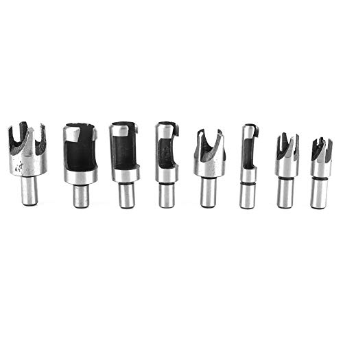 8pcs Holzstecker -Cutter -Bohrer -Bit -Set, Schneidwerkzeugbohrer, Holzbearbeitungslochschneider, geeignet für Bankbohrer und Handbohrer usw. geeignet von MUNEFE