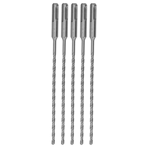 Munefe 5pcs Impact -Bohrer mit Carbid, Spitze Rotary Hammerbit, 2 Flötenspiralbits für Ziegelbeton 210 mm (5mm) von MUNEFE