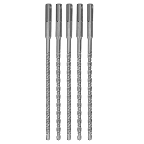 Munefe 5pcs Impact -Bohrer mit Carbid, Spitze Rotary Hammerbit, 2 Flötenspiralbits für Ziegelbeton 210 mm (7mm) von MUNEFE