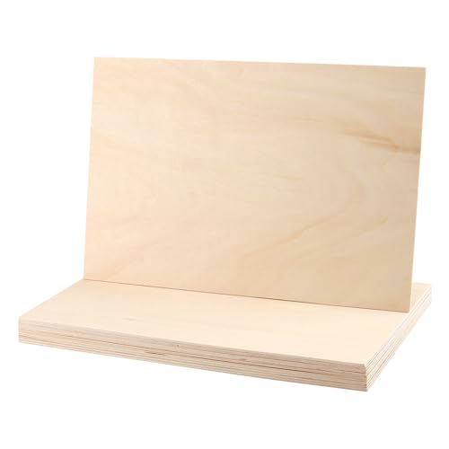 MUNGHOK 12 Stück 300 x 200 x 2mm Lindenholz Platten, Bastelholz Holzplatte, Holzplatten zum Basteln Sperrholzplatten Balsaholz Platten für DIY Modell, Kunst und Handwerk, Malerei, Kreativ Hobby von MUNGHOK