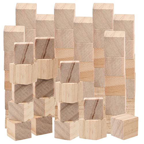 MUNGHOK 600 Stück 20 mm Holzwürfel, Mini Holz Würfel Blanko Holzblöcke zum Bemalen, unbearbeitetes Holzblöcke zum Basteln, Malen, DIY Dekoration von MUNGHOK