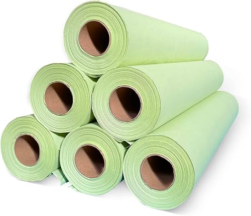 Ärztekrepp 1-lagig (59 cm x 70 m) 6 Papierrollen Grüne Farbe | Liegenabdeckung – Ärztekrepp von MUNTRADE