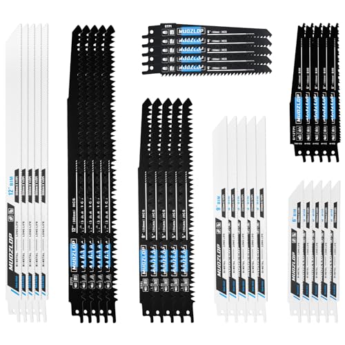 MUOZLOP 35 Pack Säbelsägeblätter Set， Sägeblätter für Säbelsäge aus CRV & BIM ，für Holz/Metall Säbelsägeblätter inkl Box (35 Stück) von MUOZLOP