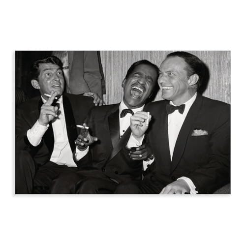 Leinwandposter Dean Martin und Sammy Davis Jr. Leinwand-Poster, Wandkunst, Dekordruck, Gemälde für Wohnzimmer, Schlafzimmer, Dekoration, ungerahmt, 40 x 60 cm von MURABE