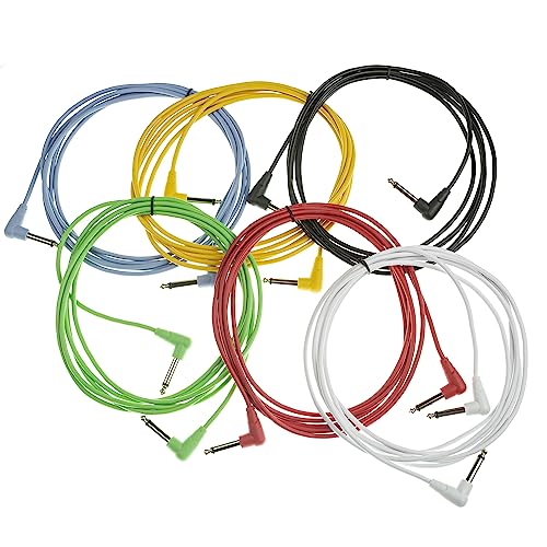 MUSIC STORE Patchkabel 3 m, 6er-Pack, Basic Standard, Multicolour, Silberkontakte von MUSIC STORE