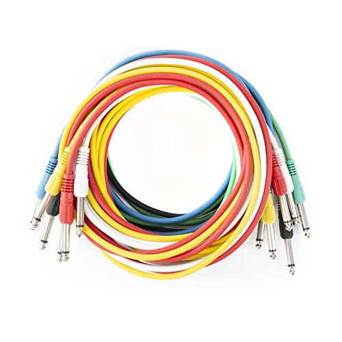 MUSIC STORE Patchkabel 3 m, 6er-Pack Multicolour, Gerader Stecker, Basic Standard von MUSIC STORE