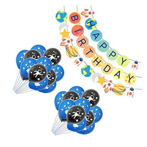 1 Latte-Ballon-Set alles zum geburtstag dekor Partyschmuck Party-Banner Quastenbanner kindergeburtstags dekoration ballons Partyzubehör Geburtstagsparty liefert Emulsion Blue MUSISALY von MUSISALY