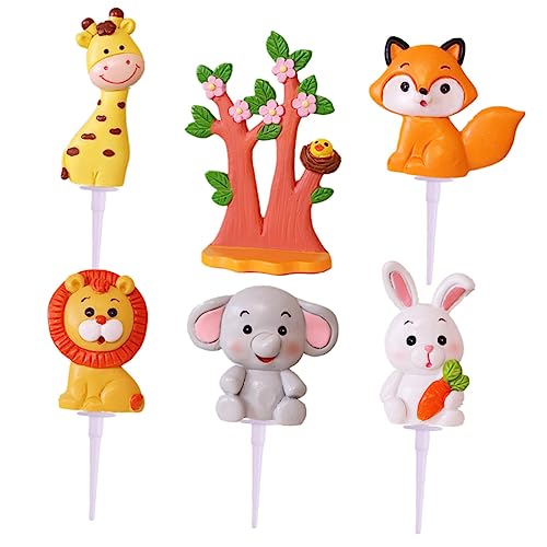 MUSISALY 1 Satz 6st Kuchendekoration Giraffe Cake Topper Figur Geburtstag Cupcake Ornament Kuchenauswahl Für Die Babyparty Lion Desserts Fügt Picks Ein Cupcake-topper Kaninchen- von MUSISALY