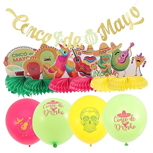 MUSISALY 1 Satz Foto Requisiten Party Wabenpapierdekor mexikanische Ballons mexikanische Dekorationen sommerdeko Backdrop Decoration Waben-Tischdekorationen Mittelstücke aus Papier von MUSISALY