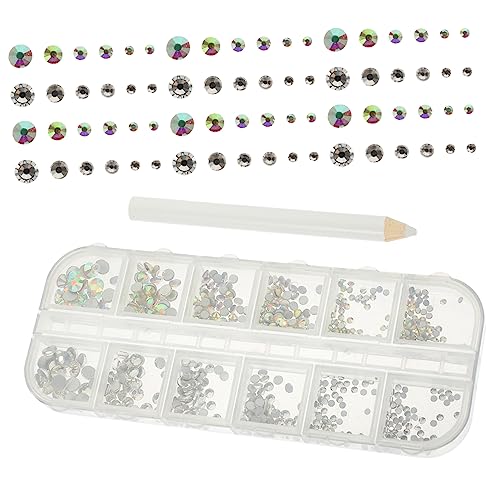 MUSISALY 1 Satz Weiße Nägel Aufkleben -nageldekorationen Kleber Für Strasssteine Nail-art-kit Nailart-zubehör Nagelkunst Flatback Nagel-kits Maniküre Edelsteine Glas von MUSISALY