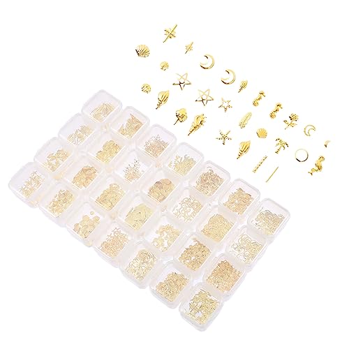 MUSISALY 1 Schachtel Nail-Art-Zubehör bling dekor Maniküre-Dekor Nagelbolzen weihnachtsdeko christmas decorations aufkleber Maniküre Dekoration Zubehör für Maniküre Nieten Pailletten Golden von MUSISALY