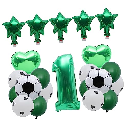 MUSISALY 1 Set Erster Geburtstagsballon Fußball Partygeschenke Fußball Themenparty Fußball Dekorationen Für Party Nummer 2 Ballon Nummer 1 Geburtstagsballon Fußball Luftballons von MUSISALY