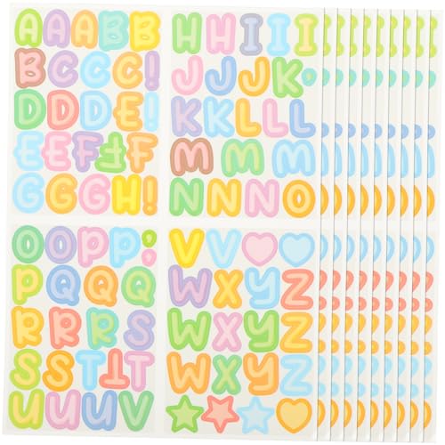 MUSISALY 10 Blätter Aufkleber des englischen Alphabets Briefkasten Mini-Sticker für Kinder Briefe Buchstaben Aufkleber Buchstaben Sticker Aufkleber zum beschriften Selbstklebende Aufkleber von MUSISALY