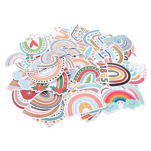 MUSISALY 100 STK klebesticker Stickers Aufkleber pezzettino Praktische Aufkleber Scrapbook Stickers Scrapbooking-Sticker kleine Regenbogenaufkleber Wasserflaschen-Regenbogenaufkleber Papier von MUSISALY