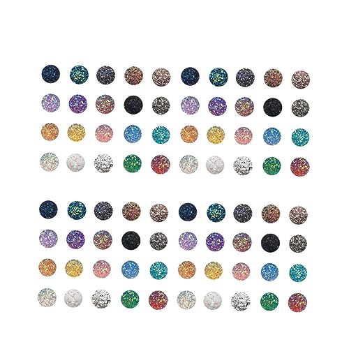 MUSISALY 100 Stk Schmuck runde Perlen Edelstein-Ohrringe runde Cabochons Druzy-Ohrring-Cabochons Ohrstecker für Ohrstecker pezzettino Strasssteine strass selber machen Cabochons aus Harz von MUSISALY