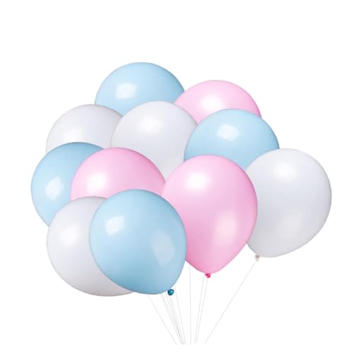 MUSISALY 100 Stück 10 Zoll Latexballons Himmelblau Rosa Und Weiß Bunte Ballons Für Hochzeitszeremonie Pool Party Und Geburtstag Hochwertige Deko Für Feierlichkeiten von MUSISALY