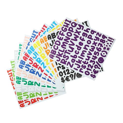 MUSISALY 12 Blätter Scrapbooking Sticker Scrapbook Stickers Sortierkasten Aufkleber Scrapbook-Nummernaufkleber Alphabet-Buchstaben-Aufkleber Buchstabenaufkleber Alphabet-Aufkleber Colorful von MUSISALY