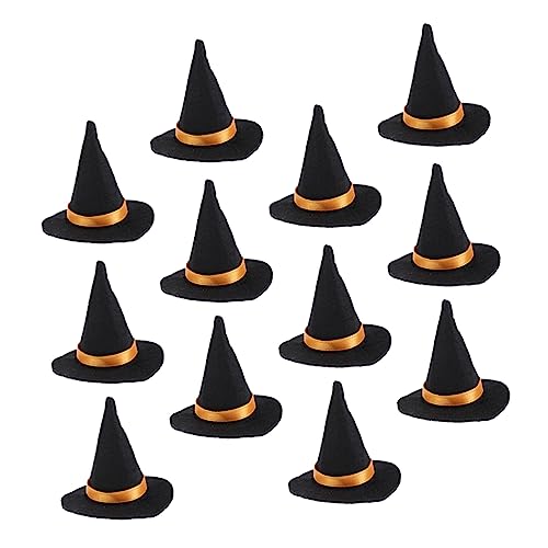 MUSISALY 12 Stück Halloween Mini Hexenhut Flaschenaufsätze Kreative Flaschendekoration Für Weinflaschen Perfekt Für Halloween Partys Und Festliche Anlässe Spooky Deko Zubehör von MUSISALY