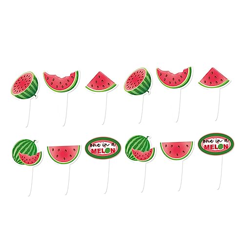 MUSISALY 12 Stück Wassermelonen Kucheneinsätze Alles Zum Geburtstag Dekorationen Wassermelonen Cupcake Picks Halloween Cupcake Topper Wassermelone One Cupcake Topper Dessert von MUSISALY