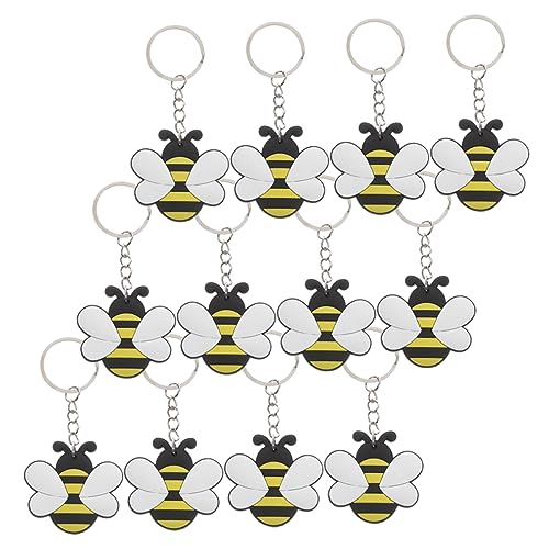 MUSISALY 12St Biene-Motto-Partyzubehör tierischer Schlüsselanhänger Bienen-Party-Dekoration süße schlüsselanhänger car decoration key chain Kreativer Schlüsselanhänger Taschenanhänger PVC von MUSISALY