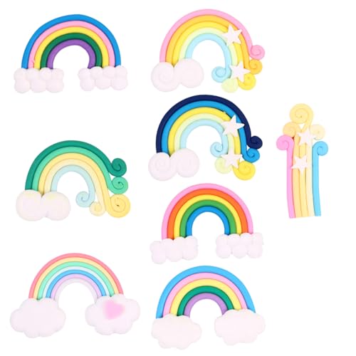 MUSISALY 16St Rauchige Regenbogendekoration Kreis Aufkleber Scrapbook-Sticker selber Machen runde Aufkleber Creative creatim kreatives DIY-Aufkleber Aufkleber aus Polymer-Ton Colorful von MUSISALY