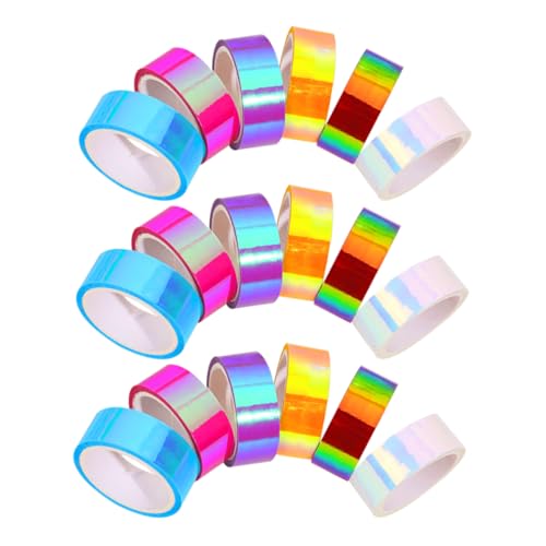 MUSISALY 18 Stücke Dekorative Washi Tape Regenbogen Klebeband Für Scrapbooking Journal Handwerk DIY Home Dekoration Wasserdichte Masking Tape von MUSISALY